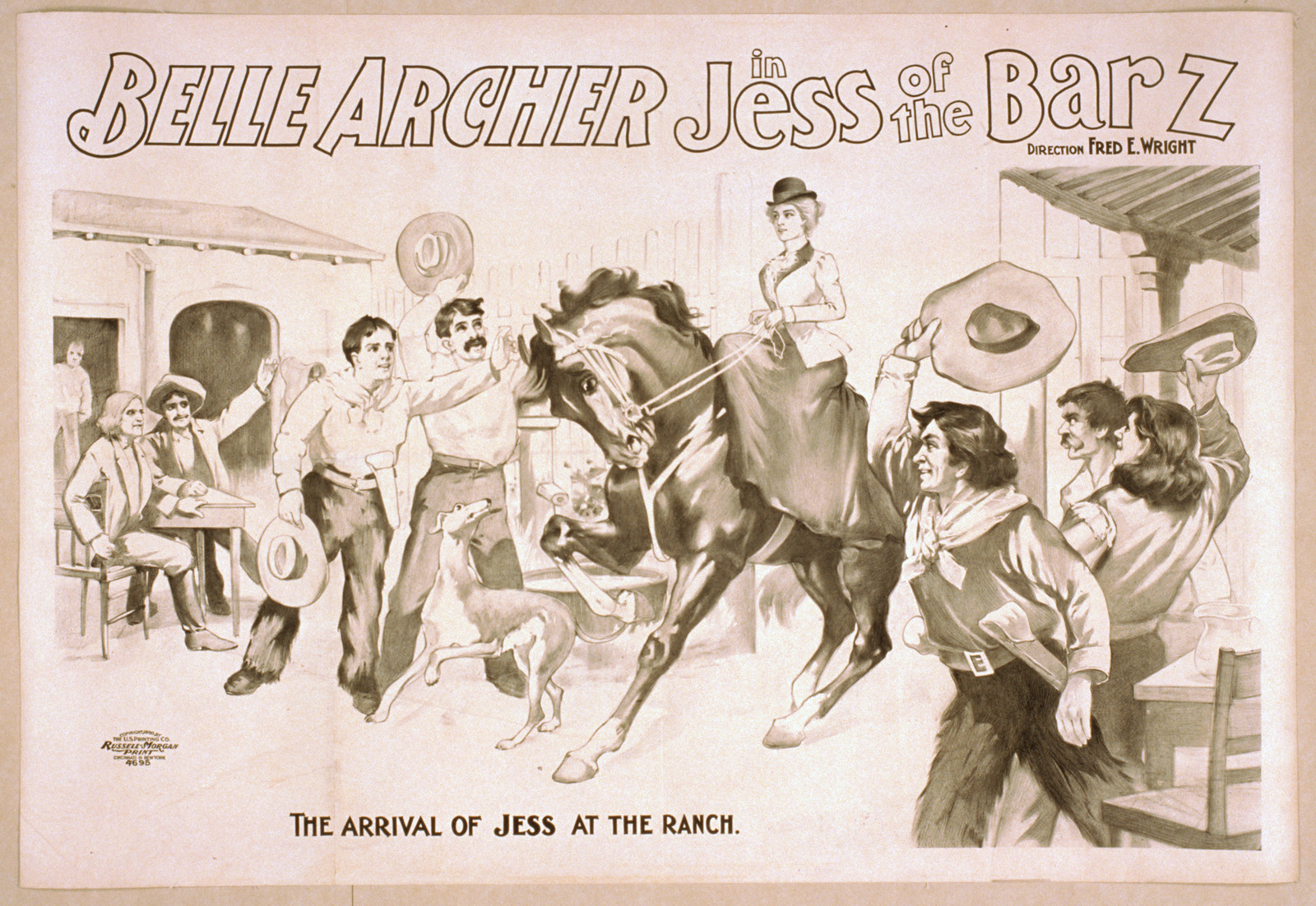 Belle Archer in Jess of the Bar Z, 1900 — vintage poster