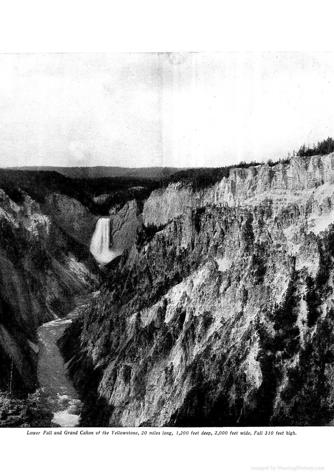 Lower Fall and Grand Canyon of the Yellowstone — historic image