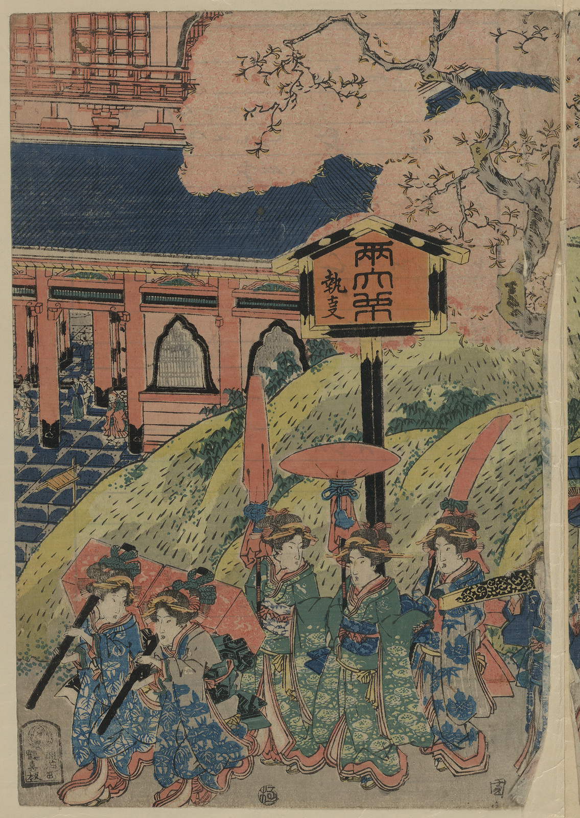 [Japanese Ukiyo-e print], 1750 — historic print