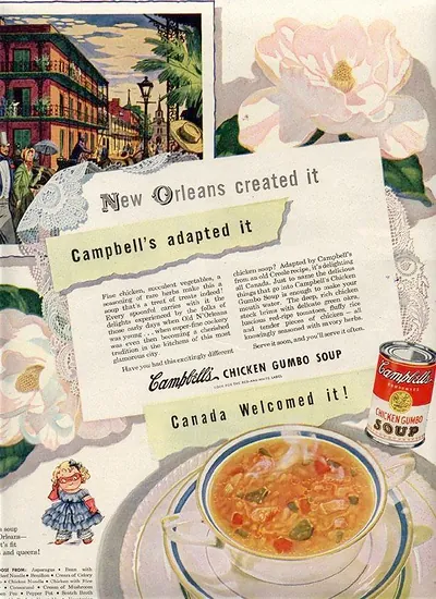 Campbell's Chicken Gumbo Soup advertisement, New Orleans and Canada