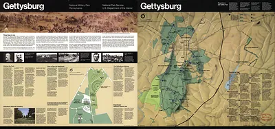 Gettysburg National Military Park brochure with map
