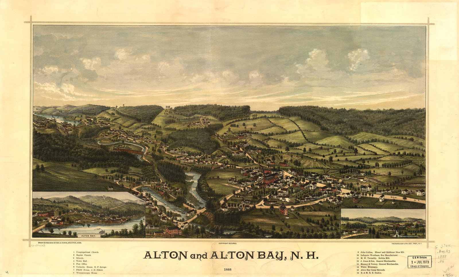Alton, New Hampshire, 1888, 1888 — antique map