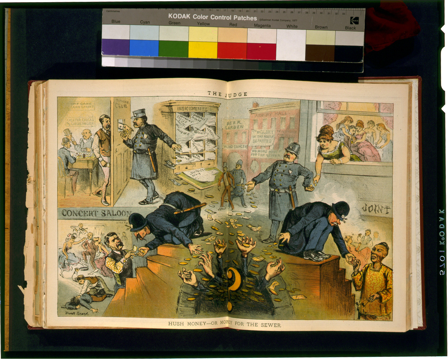 Hush money--or money for the sewer / Frank Beard., 1884 March 1. — antique lithograph
