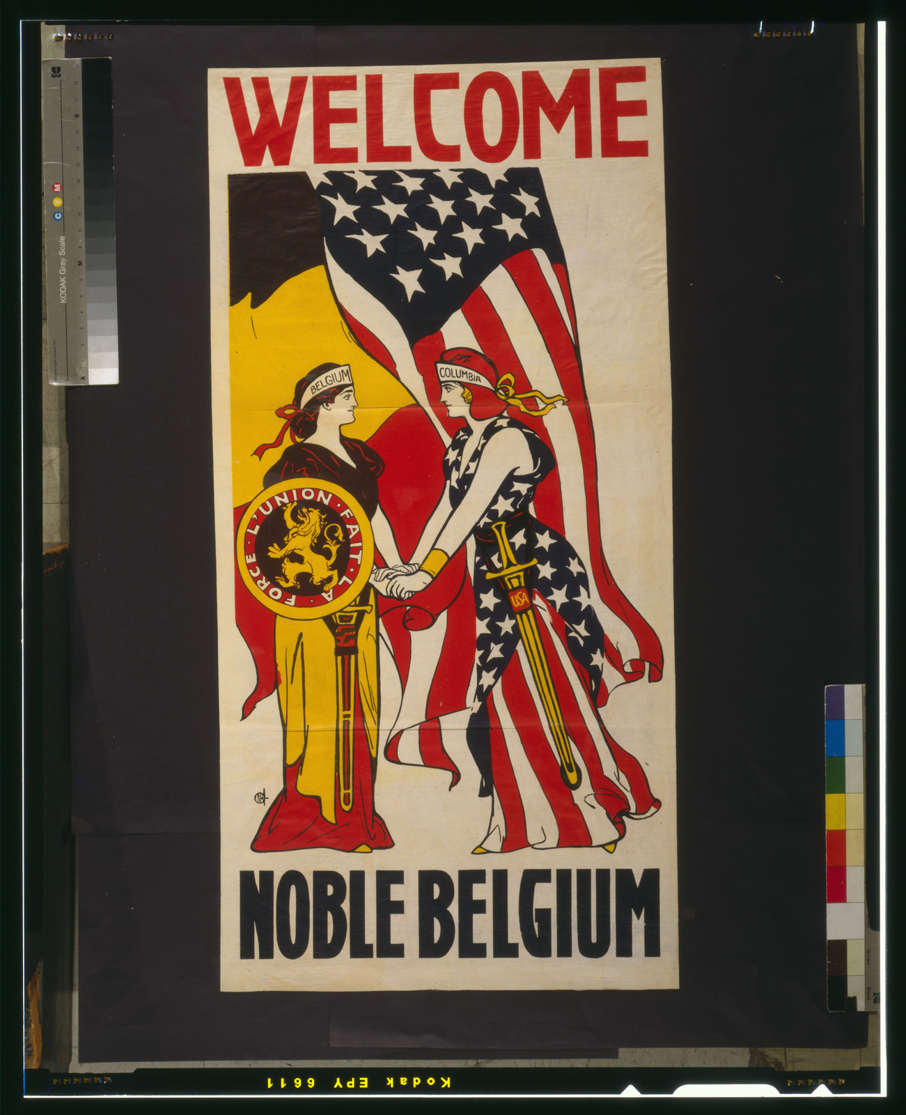Welcome noble Belgium, [1917] — vintage poster
