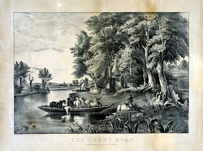 The ferry boat / F. Palmer, del. ; N. Currier Lith. N.Y.