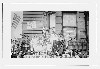 High School Float in "Wake Up" parade