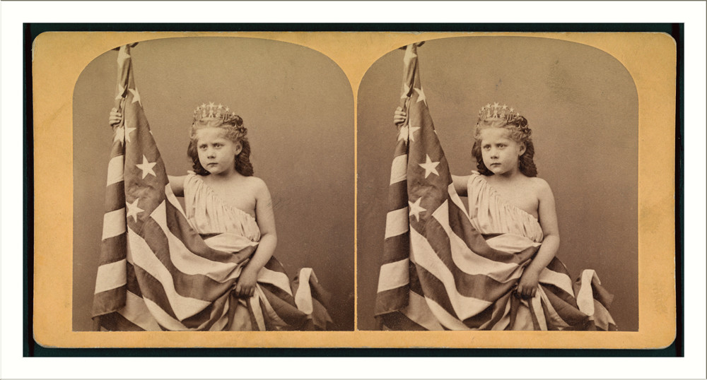 [Fontinelle Weller posed as Columbia], 1873 — historic photograph