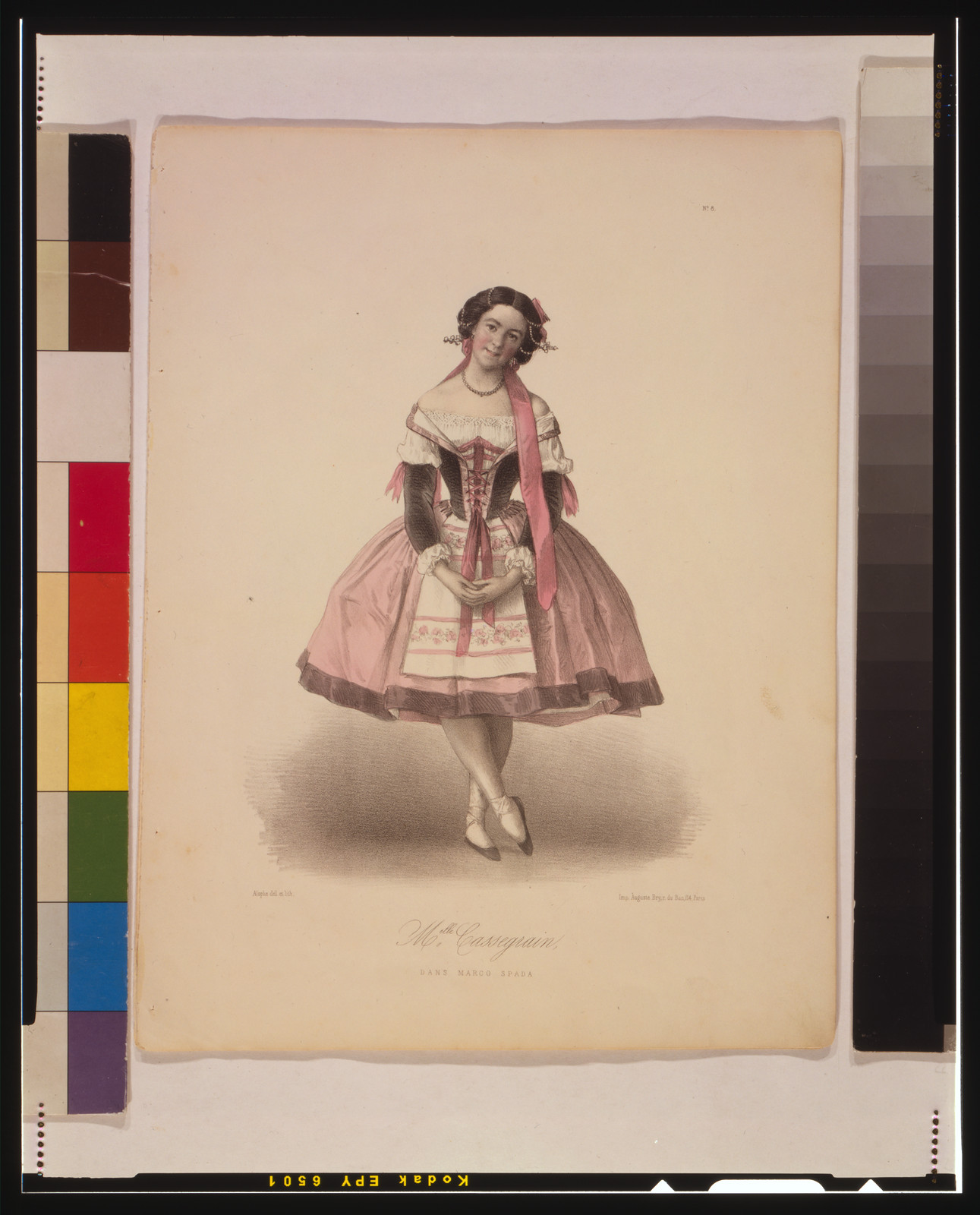 Mlle. Cassegrain, dans Marco Spada / Alophe del. et lith. ; imp. Auguste Bry., Paris : imp. Auguste Bry, [1850(?)] — antique lithograph