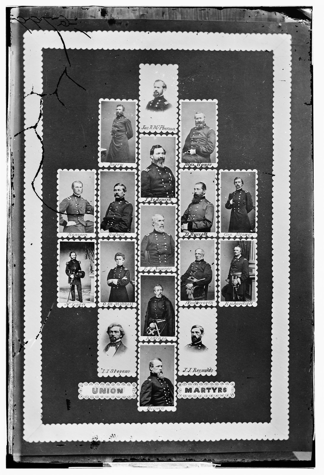 Union Martyrs: portraits of Union generals in a grid layout — historic image