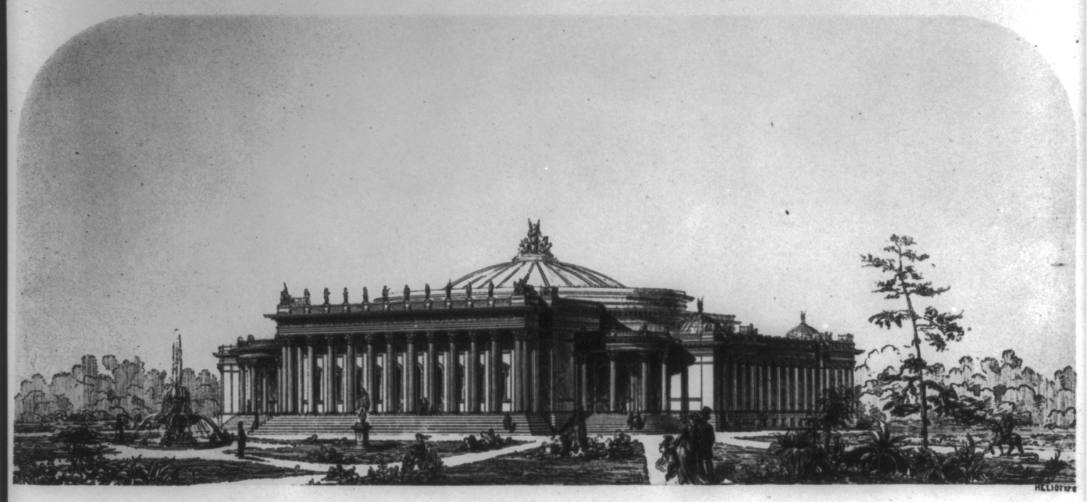 [Library of Congress, Washington, D.C. Perspective rendering], and Engineering (ADE) Drawings" (http://www.loc.gov/rr/print/res/103_ade.html)." — historic drawing