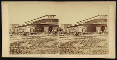 Car shed - Atlanta during last days of occupation by Genl. Shermans Army destroyed