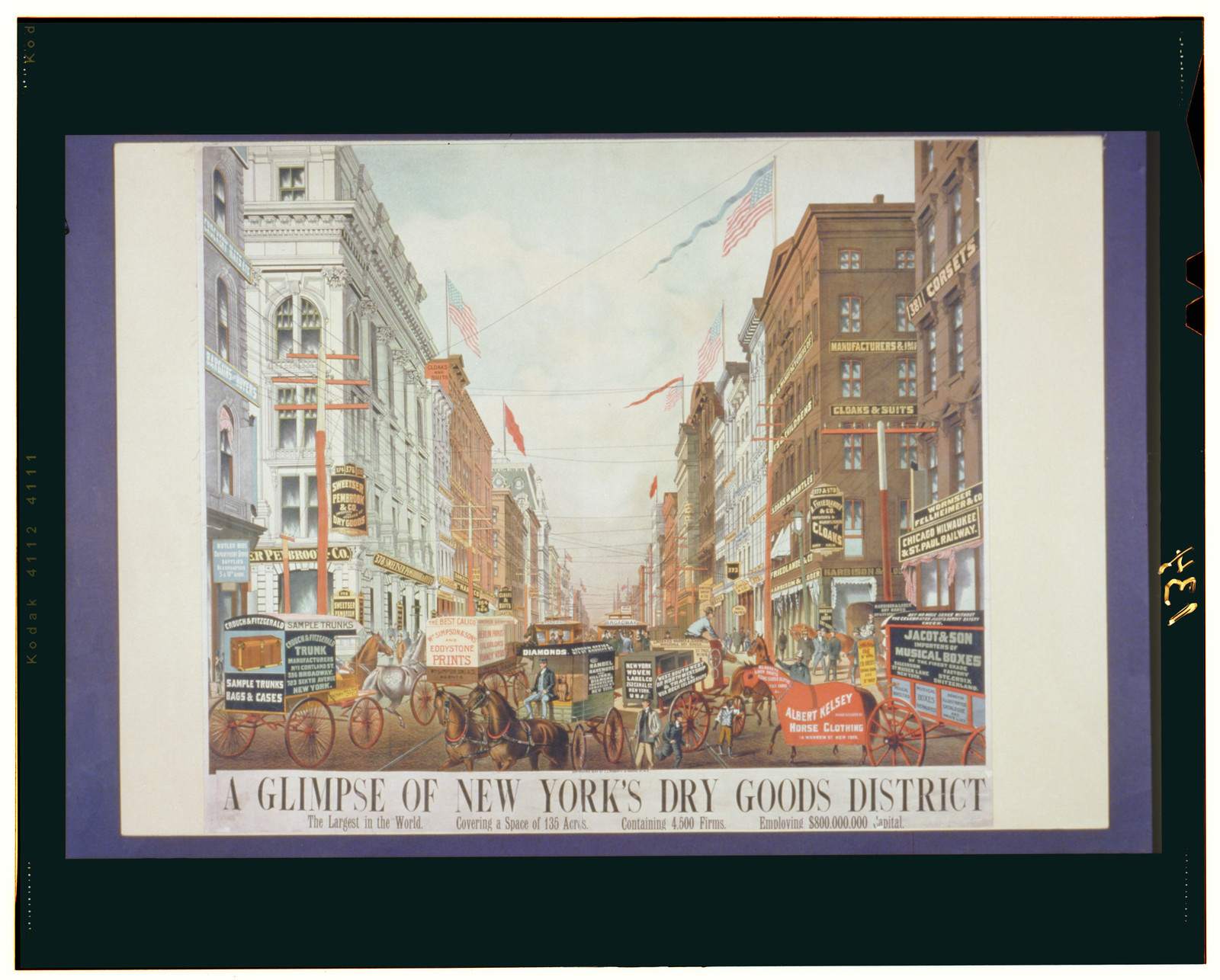A glimpse of New York's dry goods district, c1886. — antique lithograph