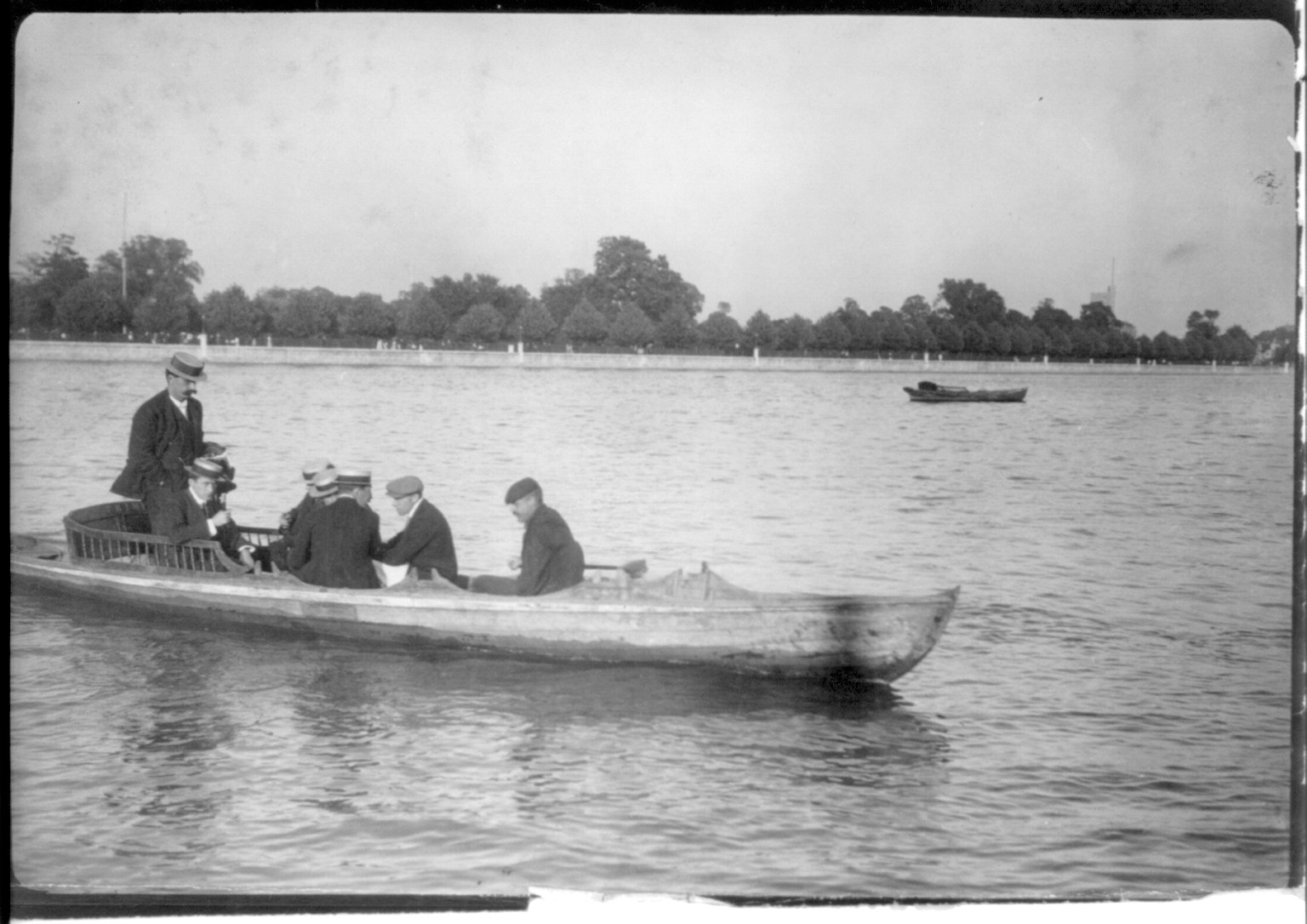 [7 men in a boat, Cambridge, Massachusetts, 1906], [1906] — historic photograph