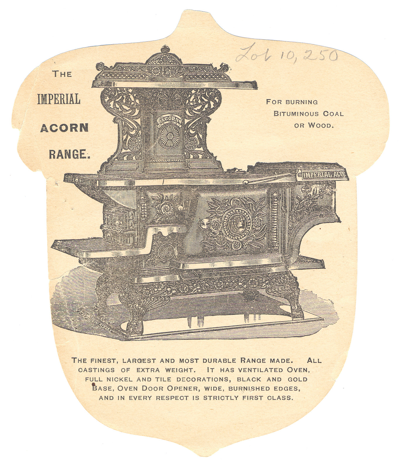 The Imperial Acorn Range advertising card — historic image
