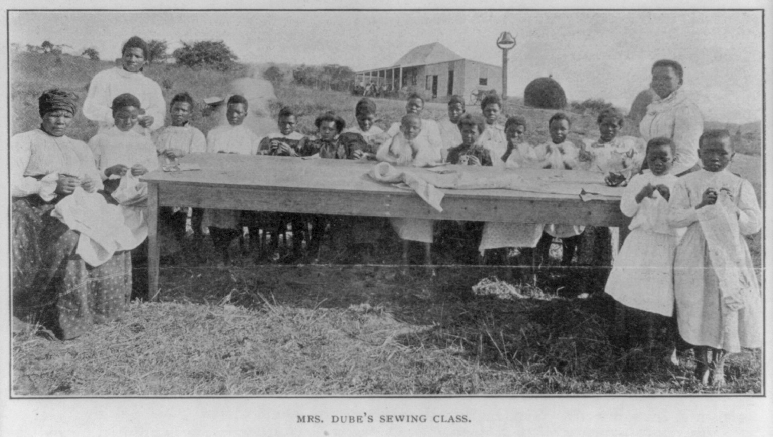 [Mrs. Dube's sewing class] — historic print