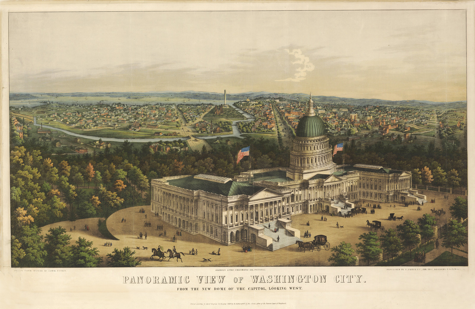 DC-Washington c. 1856, c. 1856 — antique lithograph