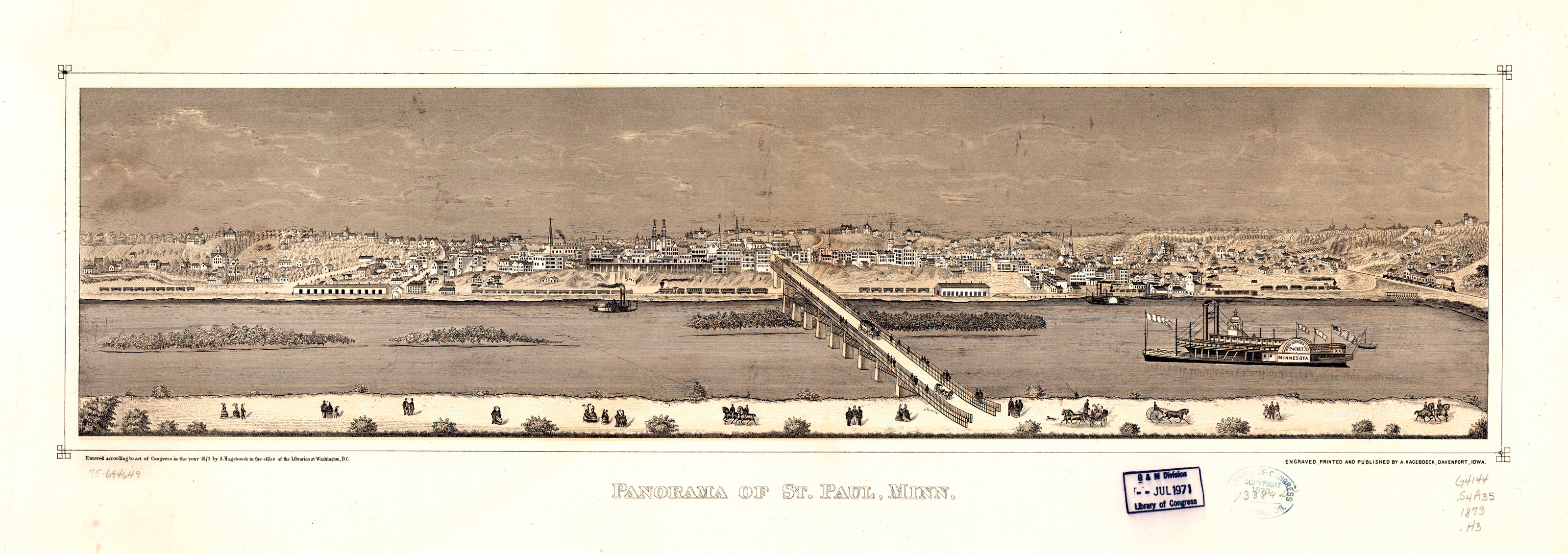 St. Paul, Minnesota, 1873, 1873 — antique map