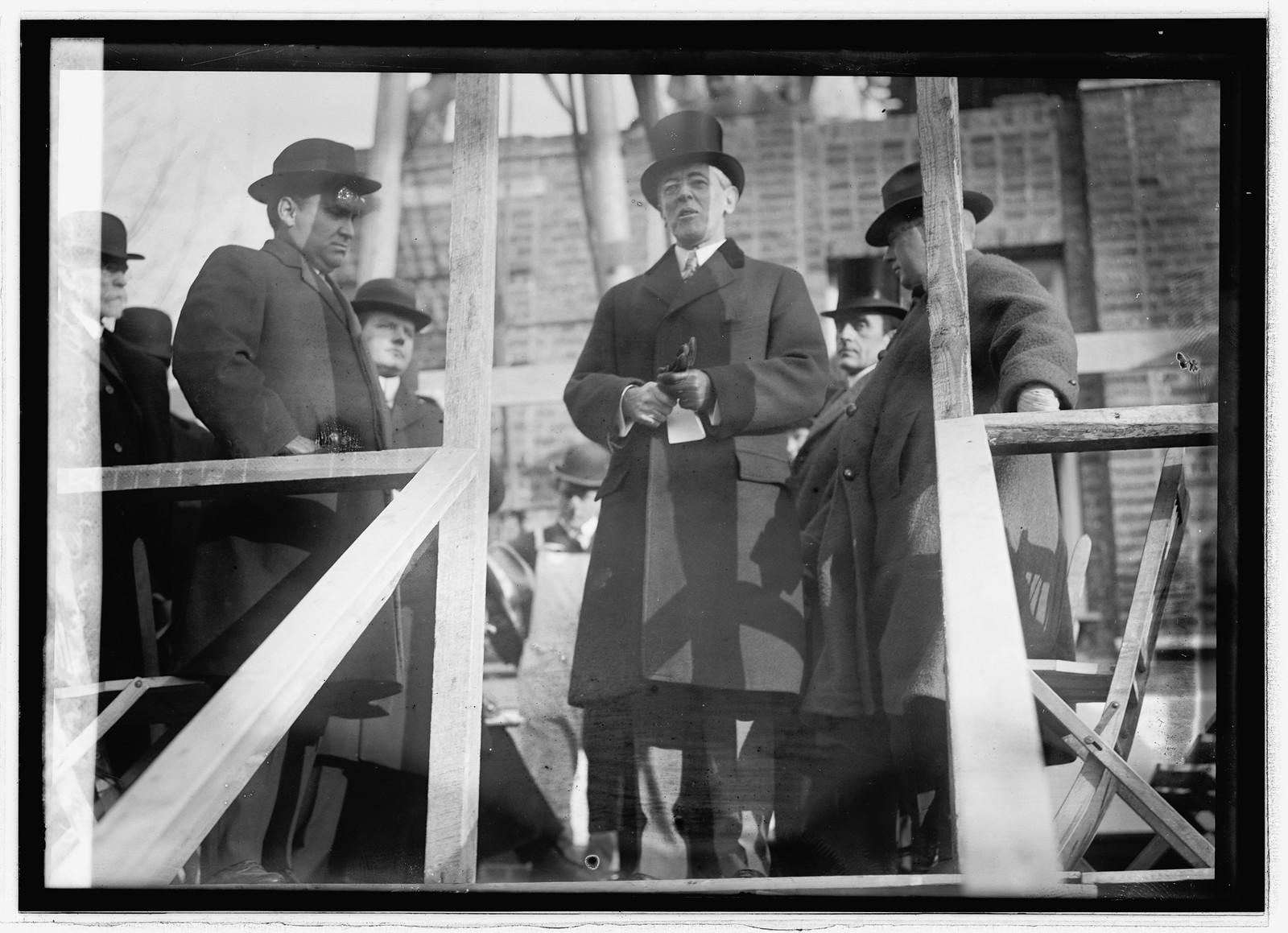 Pres. Wilson laying corner stone, Central Park Church, [between 1909 and 1919] — historic photograph