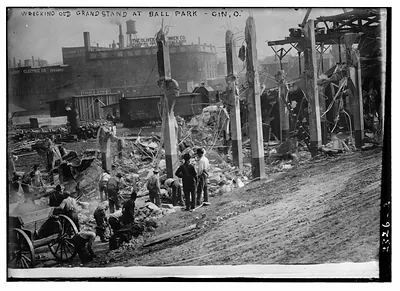 Wrecking Palace of the Fans ballpark, Cincinnati (baseball)