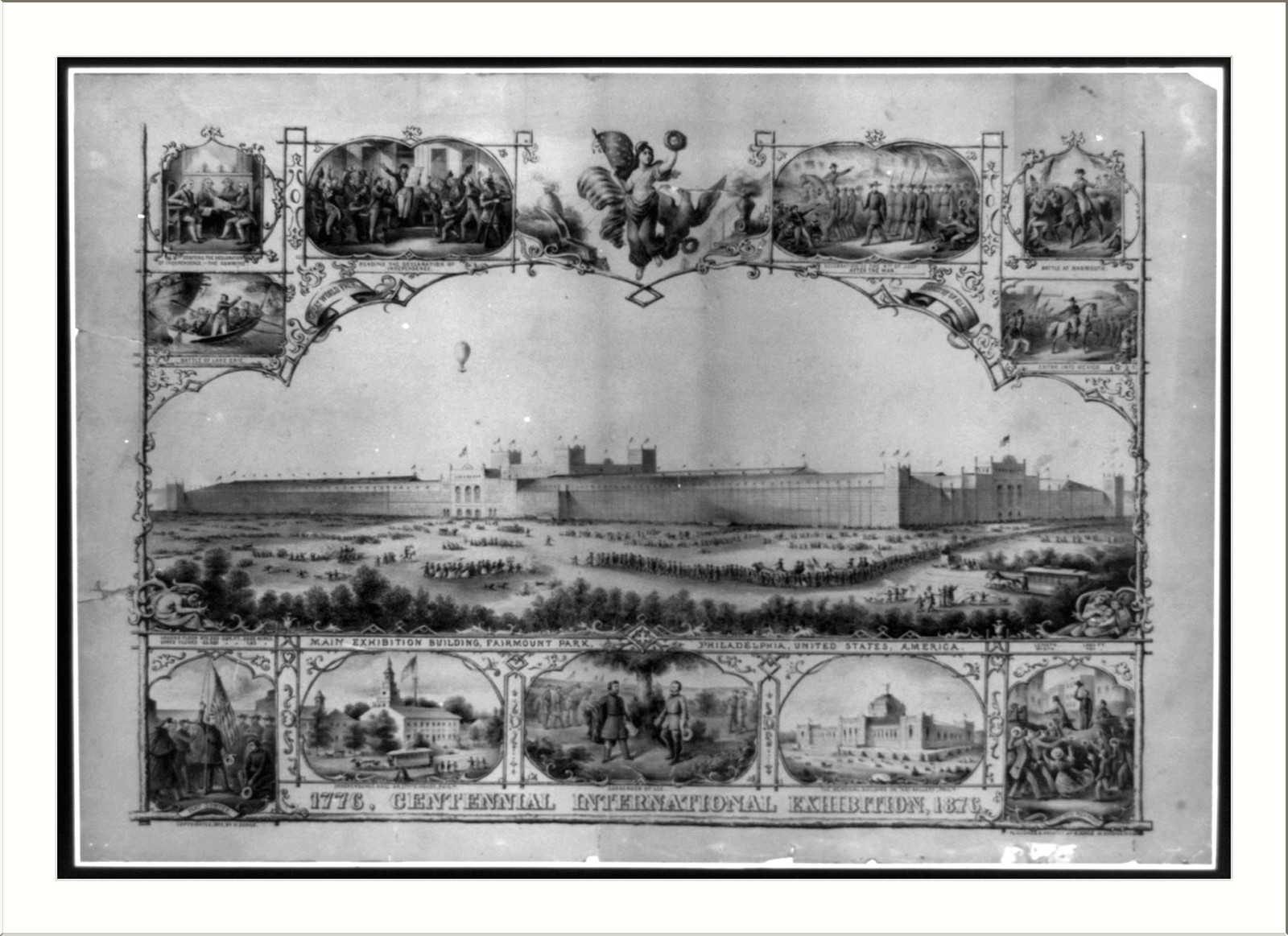 1776, Centennial International Exhibition, 1876. History of the United States, c1875. — historic print
