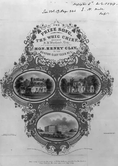 The Prize Song, The Whig Chief"...dedicated...to Henry Clay No. 1"