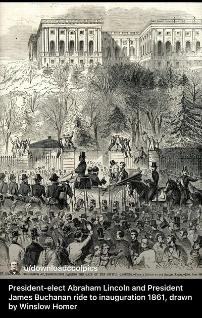 The Inaugural Procession at Washington Passing the Gate of the Capitol Grounds