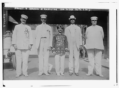 Biggest 4 Shriners at R. (end to end they are 25 ft. 1 in.)