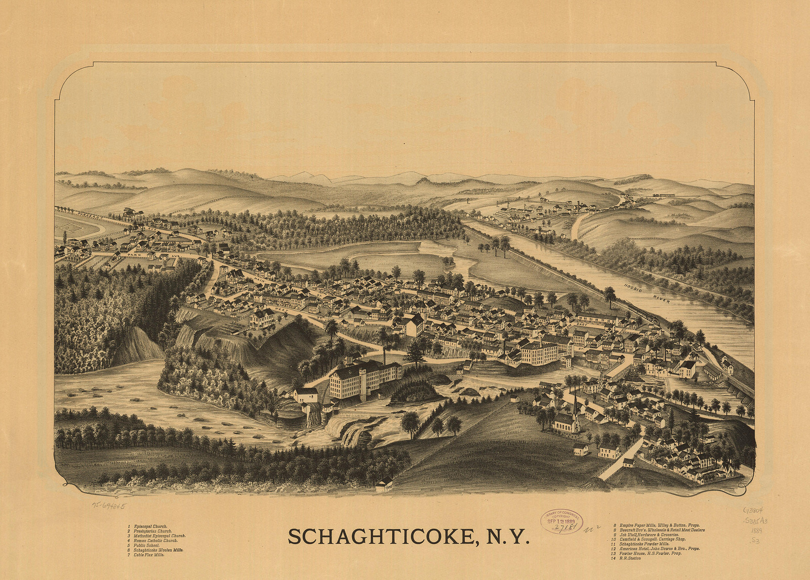 Schaghticoke, New York, 1889, 1889 — antique map