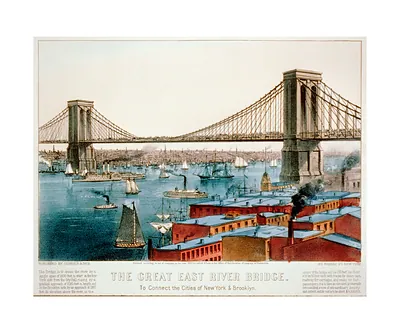 The great East River bridge: to connect the cities of New York & Brooklyn