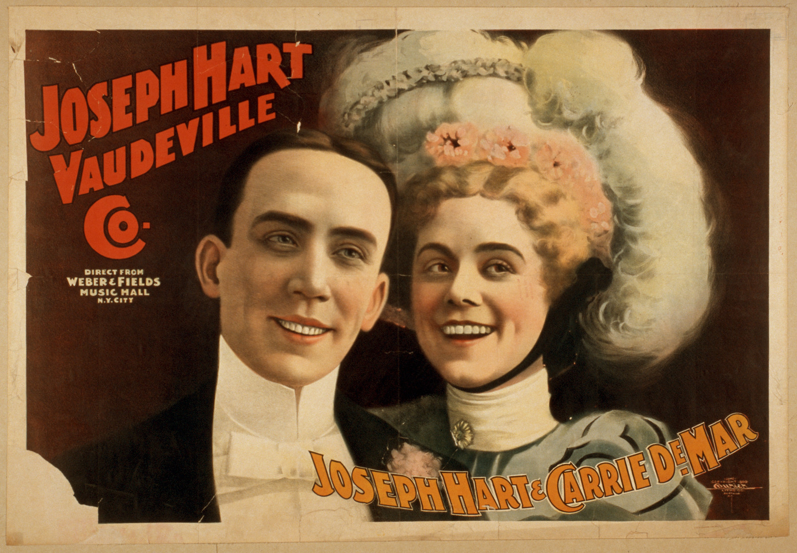 Joseph Hart Vaudeville Co. poster, Joseph Hart & Carrie DeMar — vintage poster