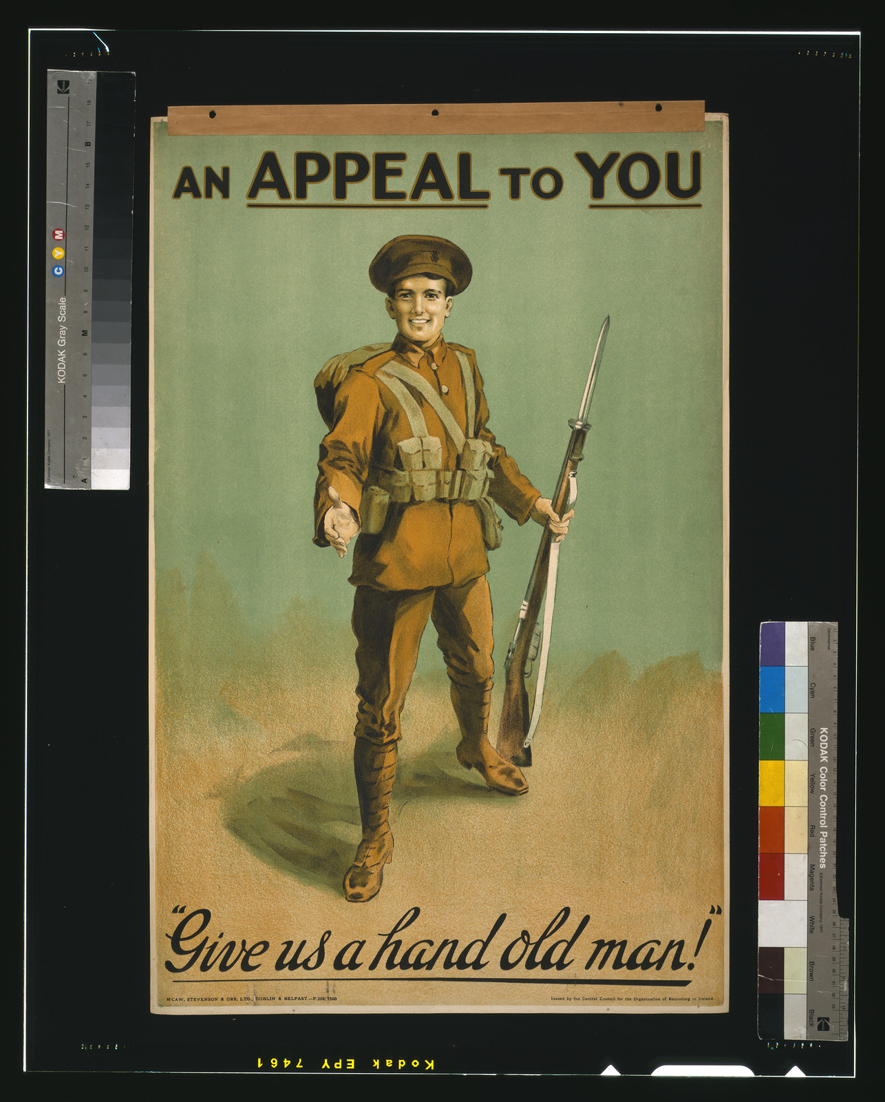 An appeal to you / M'Caw, Stevenson & Orr, Ltd., Dublin & Belfast., [Dublin] : Central Council for the Organization of Recruiting in Ireland, [1915] — vintage poster