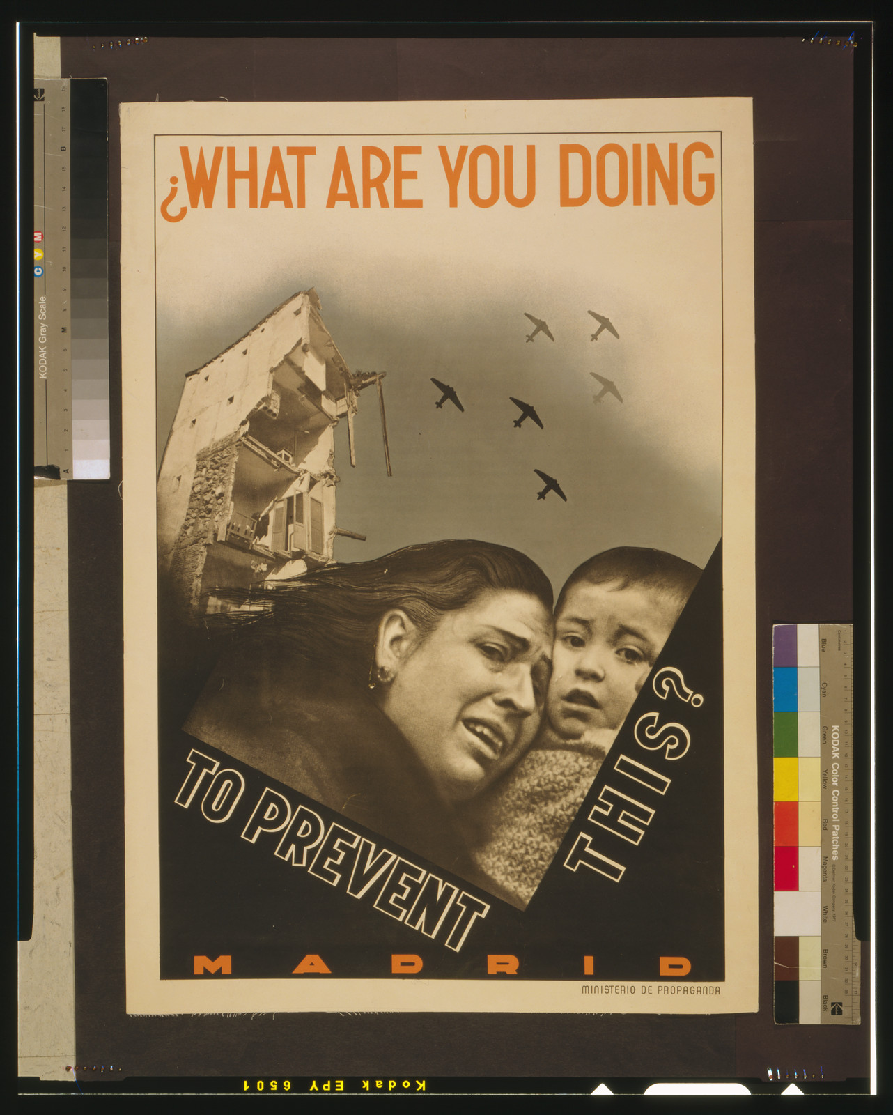 What are you doing to prevent this?, Madrid : Junta Delegada de Defensa de Madrid, Ministerio de Propaganda, [between 1936 and 1939] — vintage poster