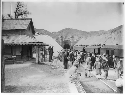 Gulistan Station on the Great Military Railway, at entrance to Kojak Tunnel