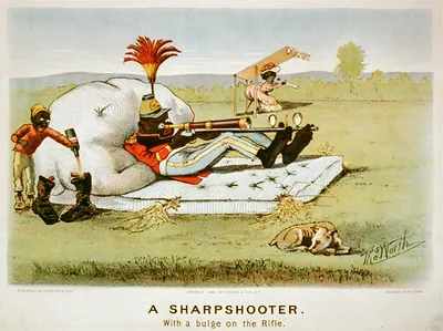 A sharpshooter: with a bulge on the rifle