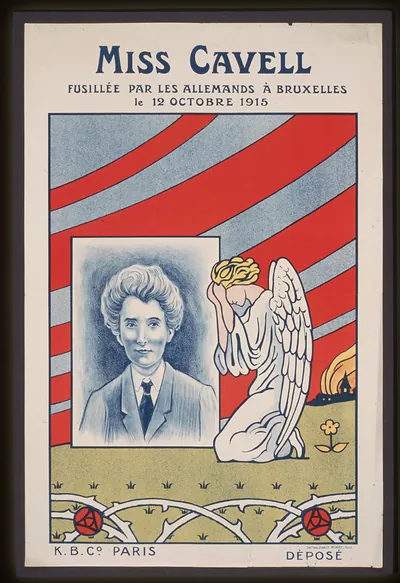 Miss Cavell fusilleacutee par les Allemands agrave Bruxelles le 12 octobre 1915