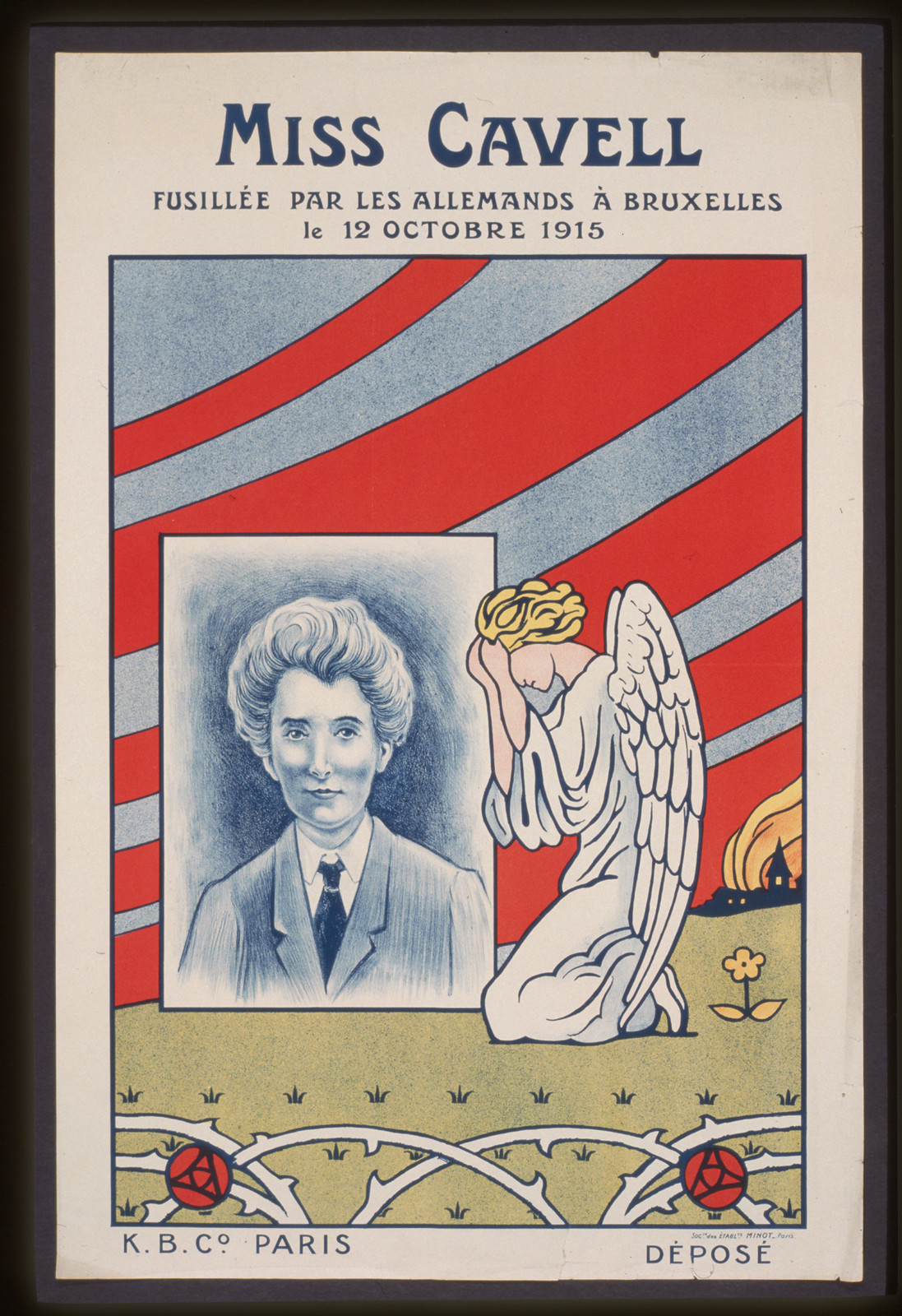 Miss Cavell fusilleacutee par les Allemands agrave Bruxelles le 12 octobre 1915, 1915 — vintage poster