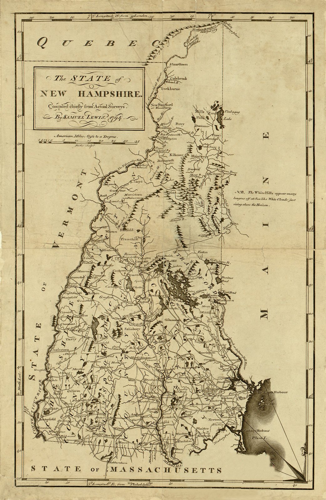 New Hampshire, New Hampshire, 1794, 1794 — antique map