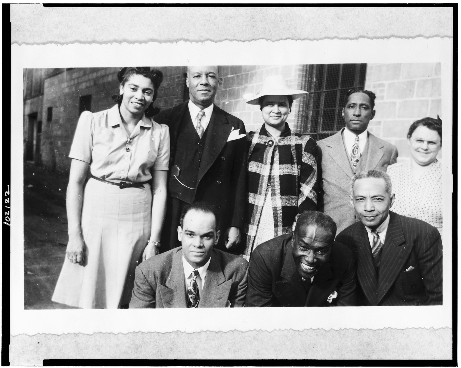 [Eight members of the Brotherhood of Sleeping Car Porters, Canadian Pacific Railroad Division], [ca. 1943] — historic photograph