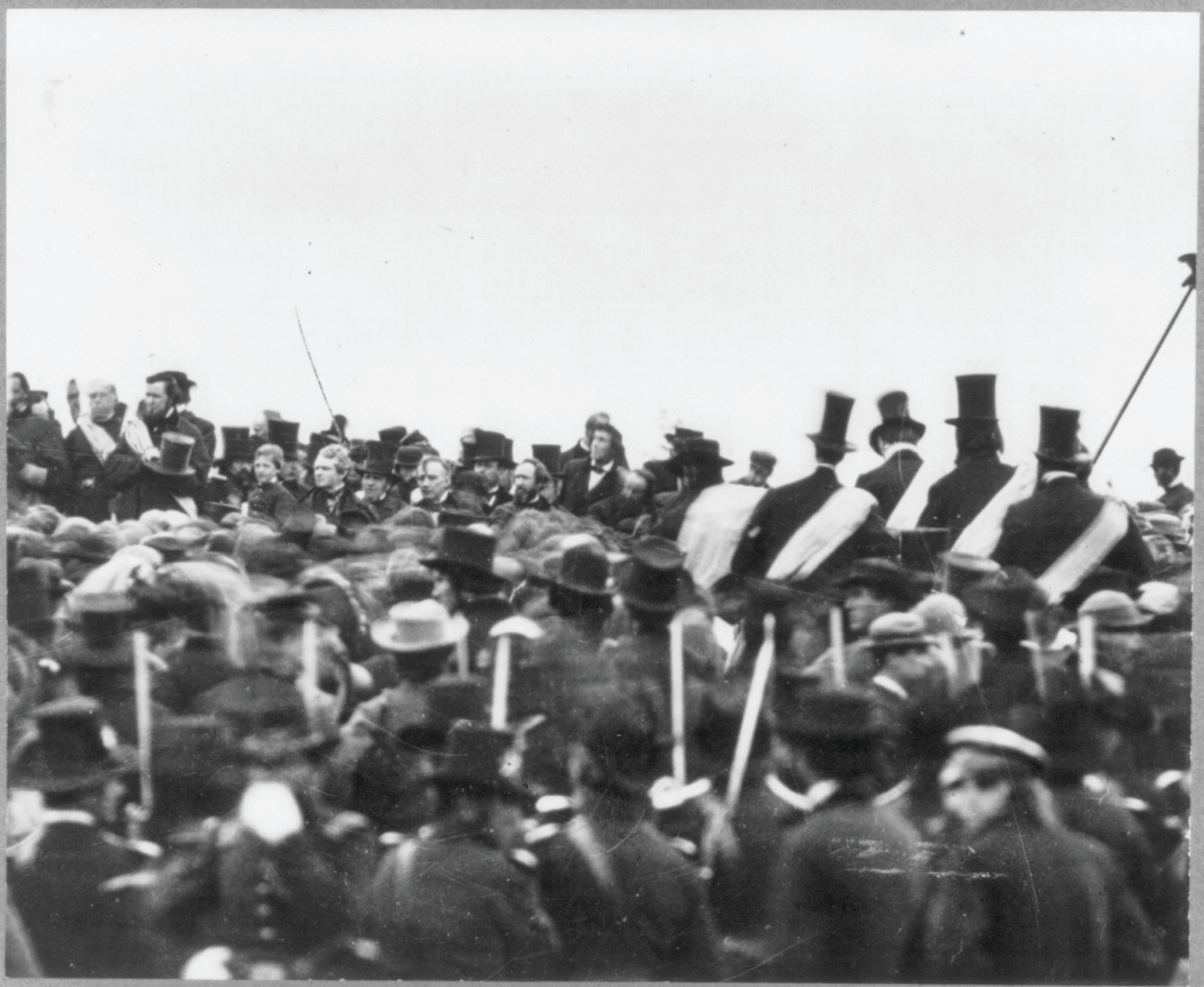 [Crowd at Lincoln's Gettysburg Address] — historic photograph