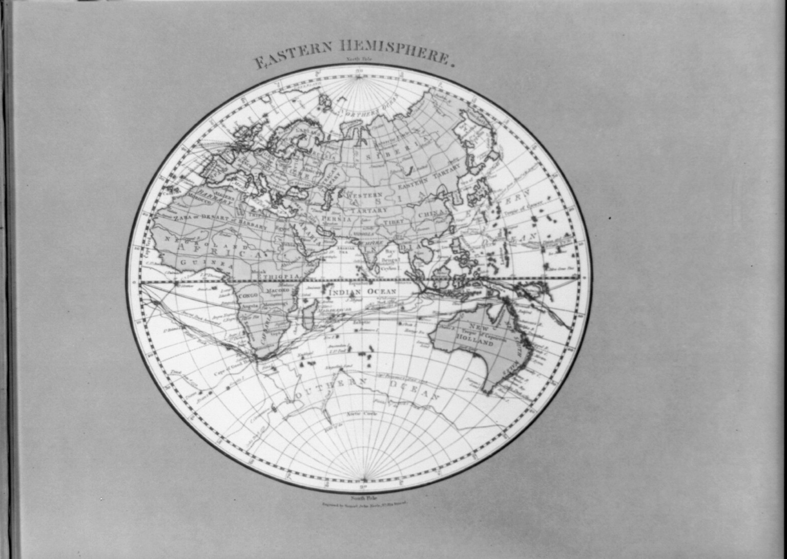 Global map of eastern hemisphere, [no date recorded on caption card] — antique map