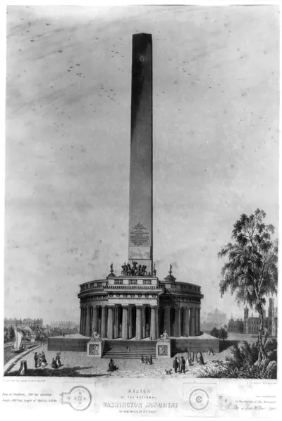 Design Of The Washington National Monument To Be Erected In The City Of Washington