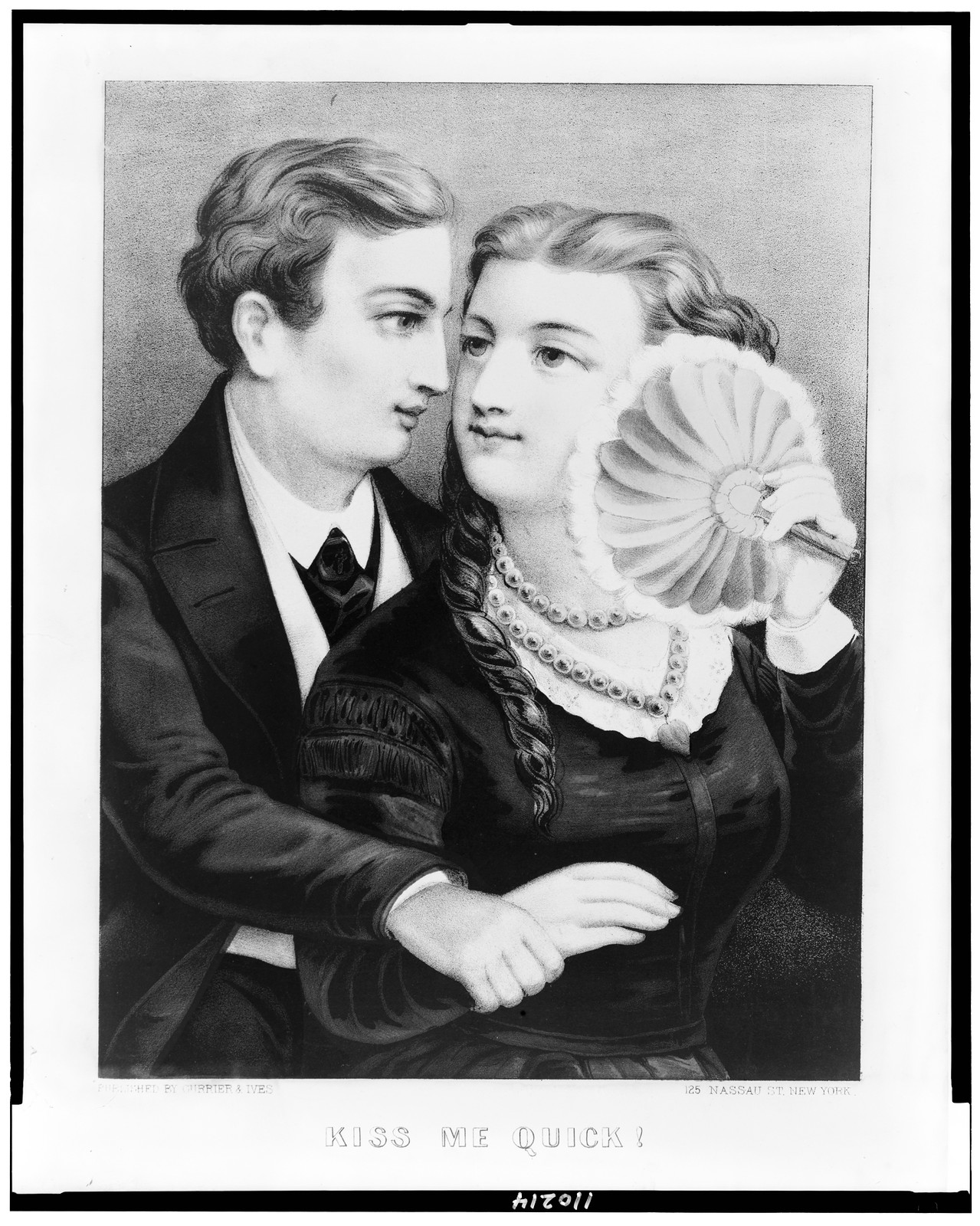Kiss me quick!, New York : Published by Currier & Ives, [between 1850 and 1900] — antique lithograph