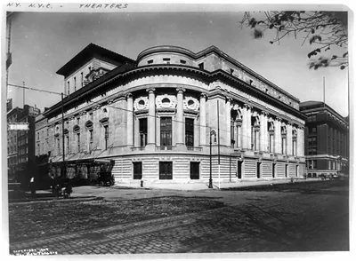 [Exterior of the New Theater, New York City]