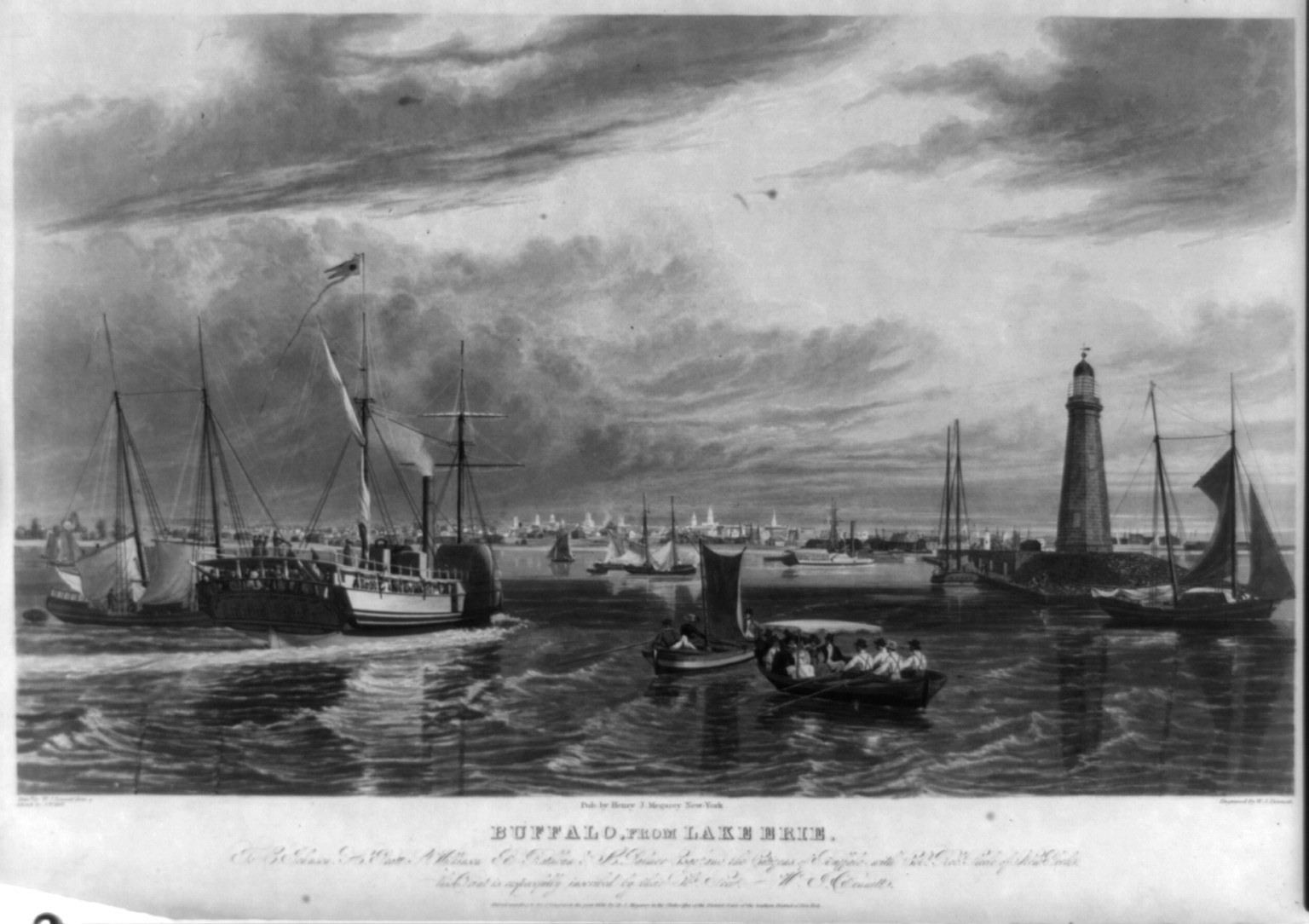 Buffalo, from Lake Erie, [no date recorded on shelflist card] — historic print