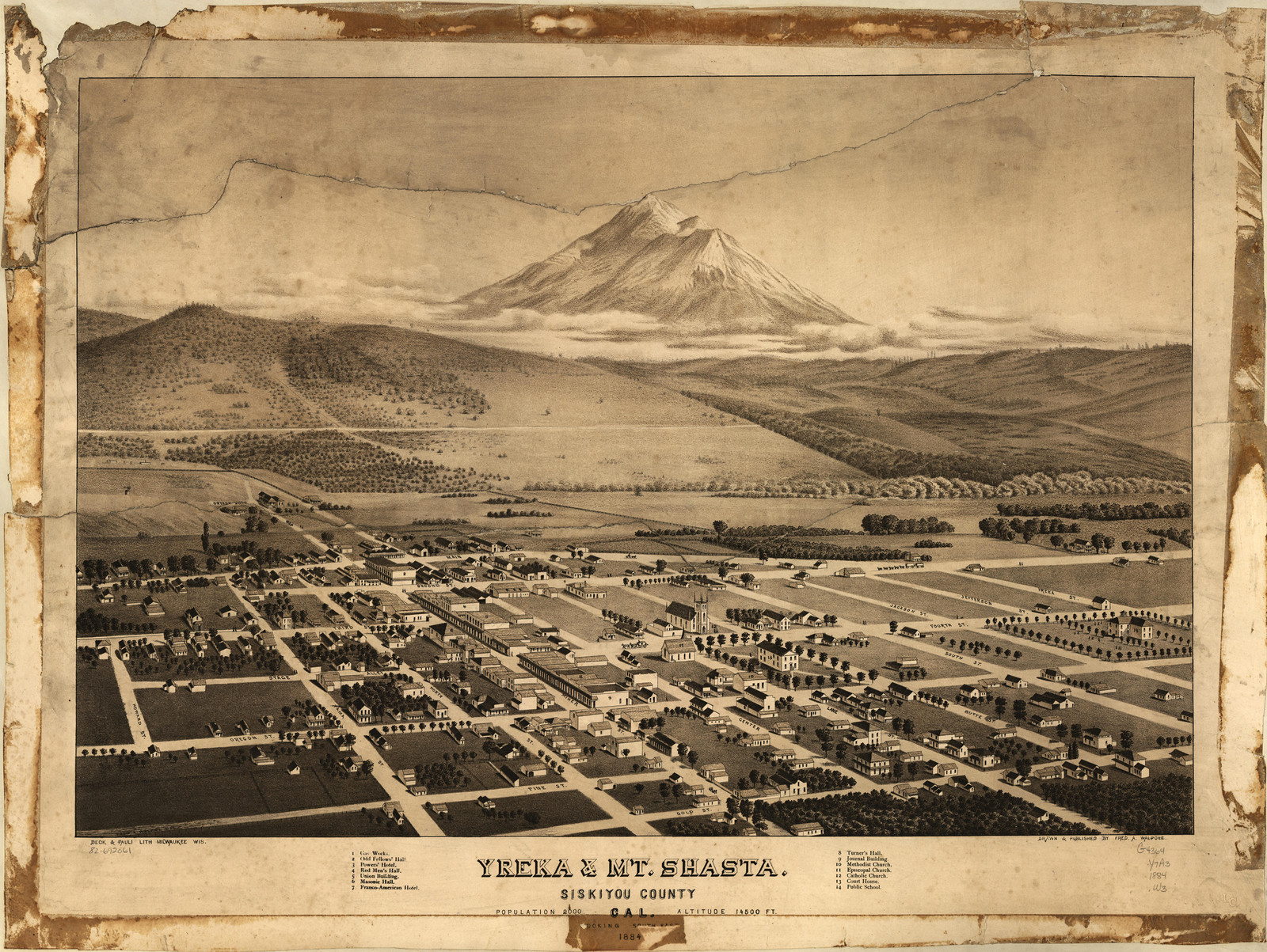 Yreka, California, 1884, 1884 — antique map