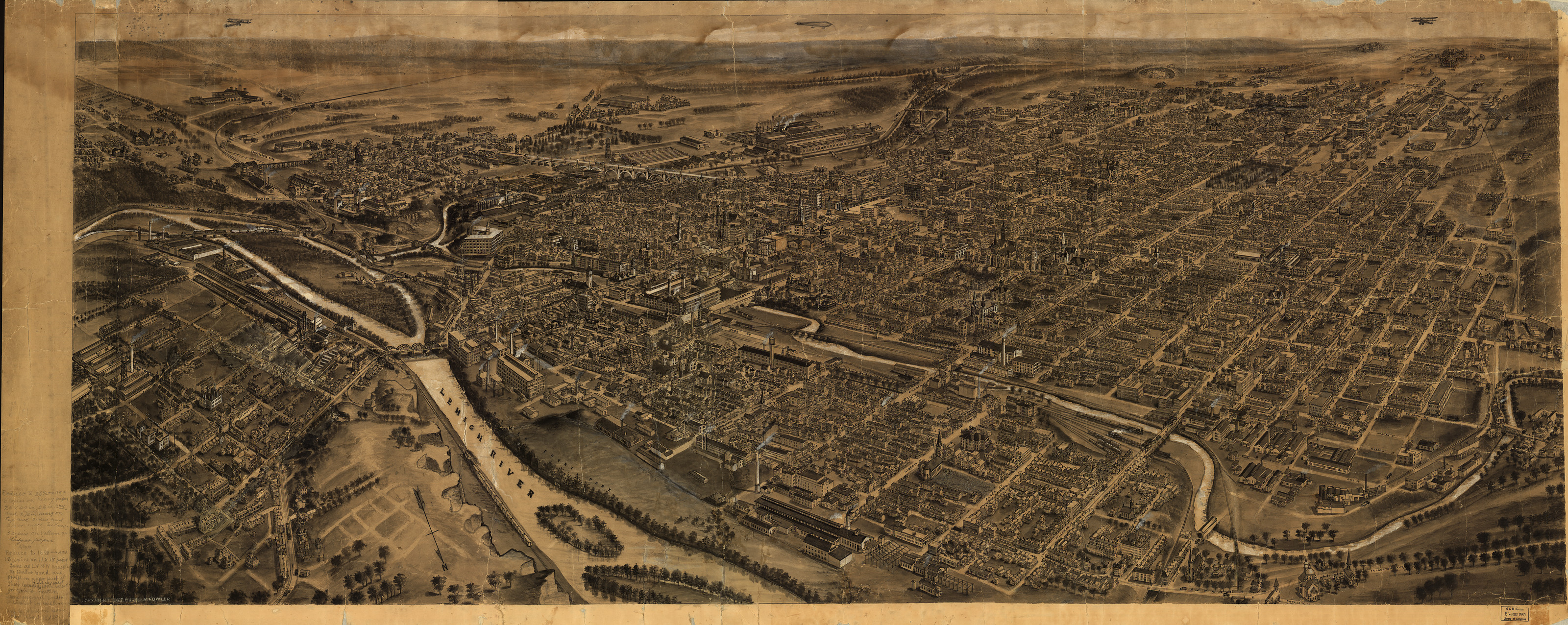 pm 007300 allentown, Pennsylvania — antique map
