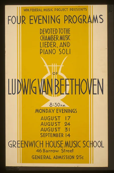 WPA Federal Music Project presents four evening programs devoted to chamber music lie