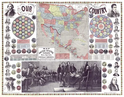 Our Country: Map of United States, Canada, Mexico and Central America