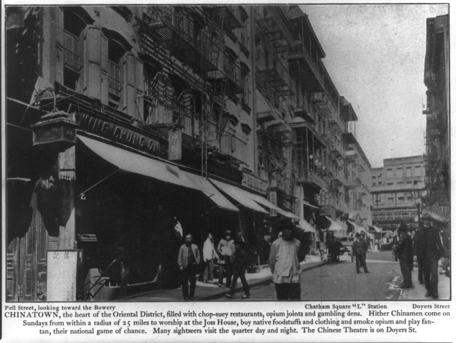 Chinatown, Pell Street, looking toward the Bowery, [New York City], [ca. 1905] — historic print