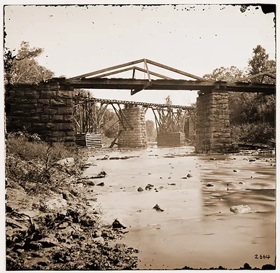 Knoxville Tennessee (vicinity). Railroad bridge across Platt creek